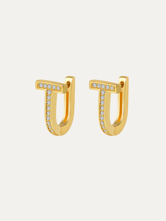 U-shaped Gold Hoops Earrings For Women Trendy