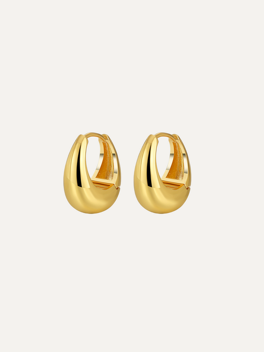Light Luxury Simple Water Drop Gold Hoops Earrings for Women Trendy