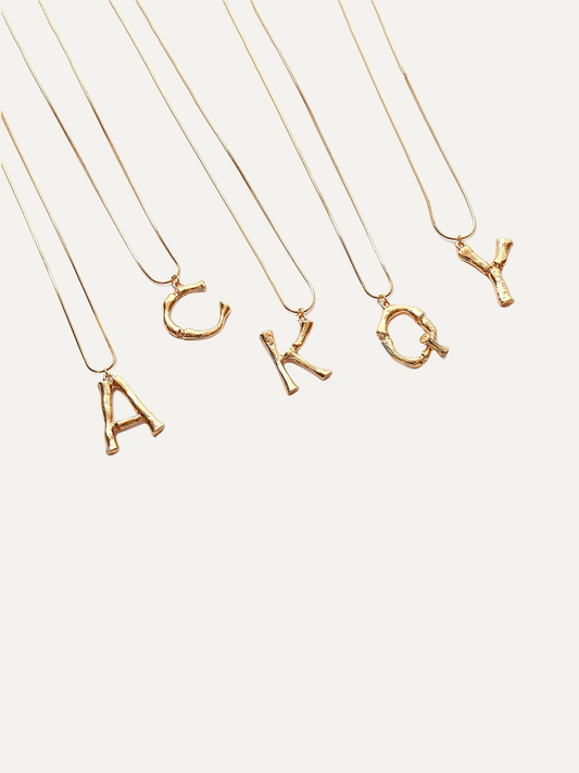 Bubble Letter Necklace Gold Color Snake Chain Choker Collar Necklaces for Women