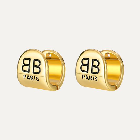 Personalized BB Gold Hoops Earrings for Women