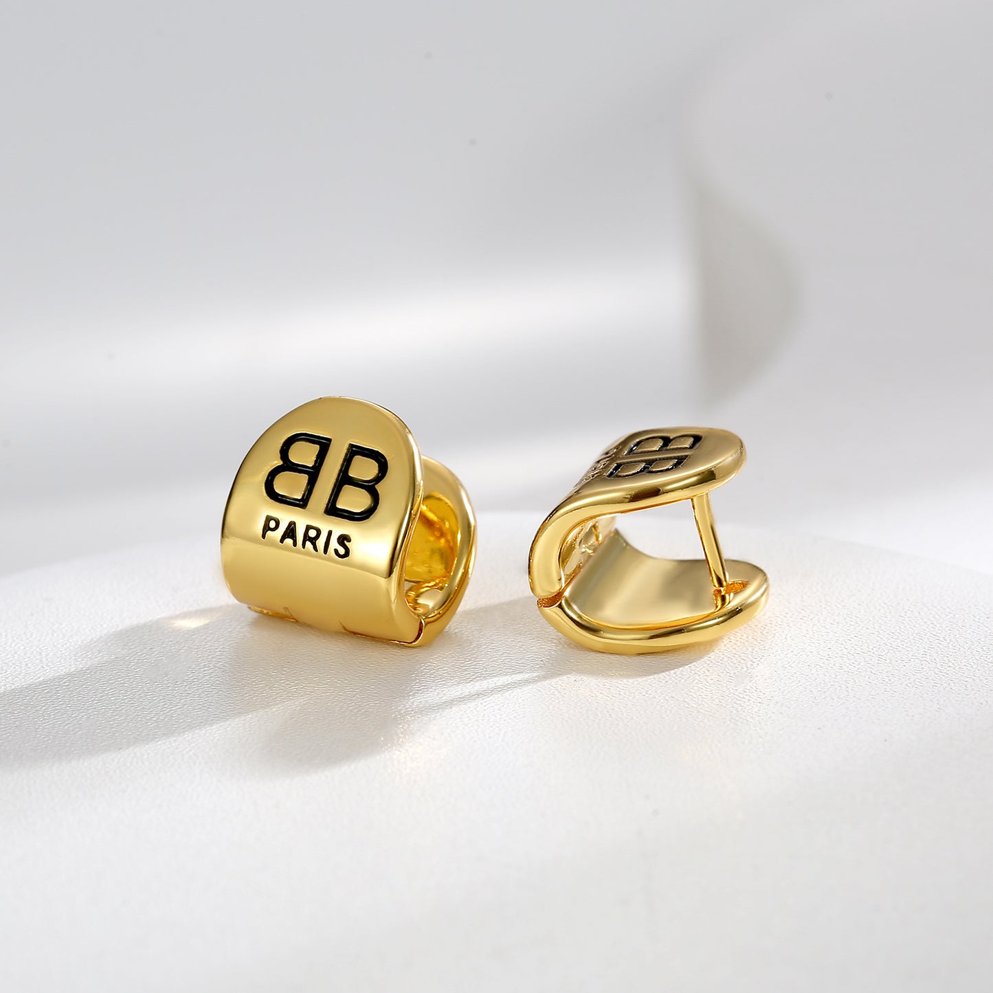 Personalized BB Gold Hoops Earrings for Women