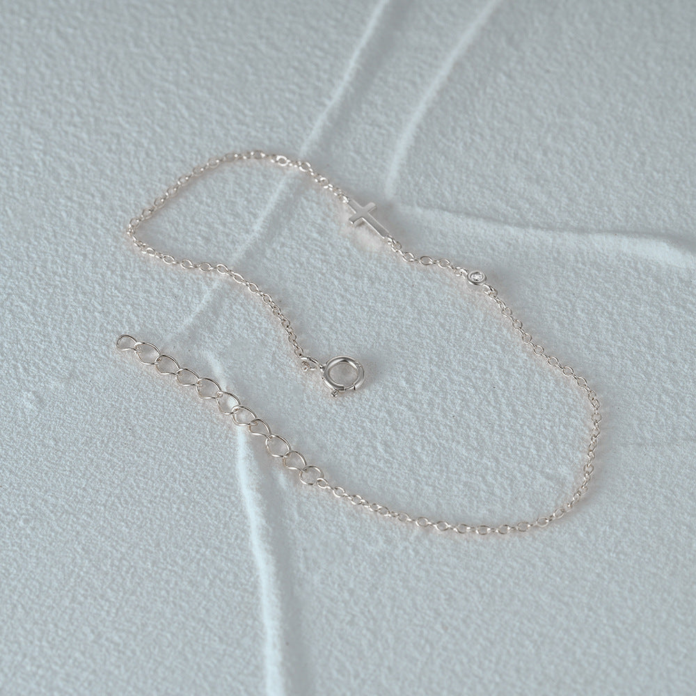Cross Solitaire Diamond Bracelet for Women