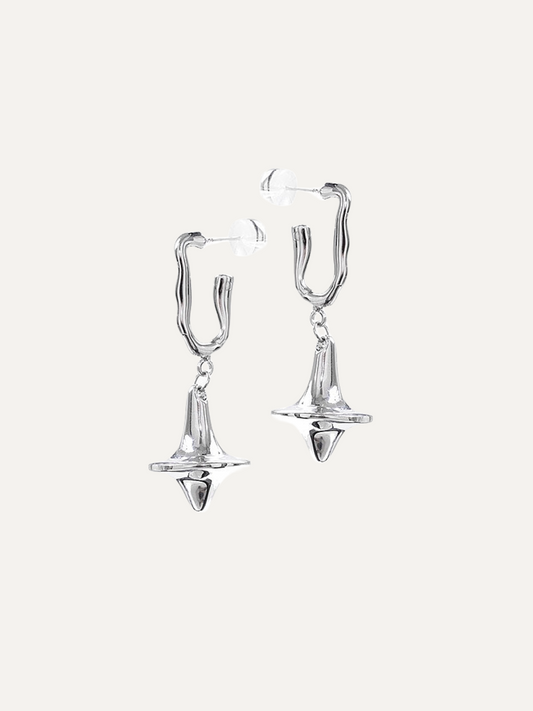 Mechanical Gyro Series Female Unisex High Street Silver Earrings for Women