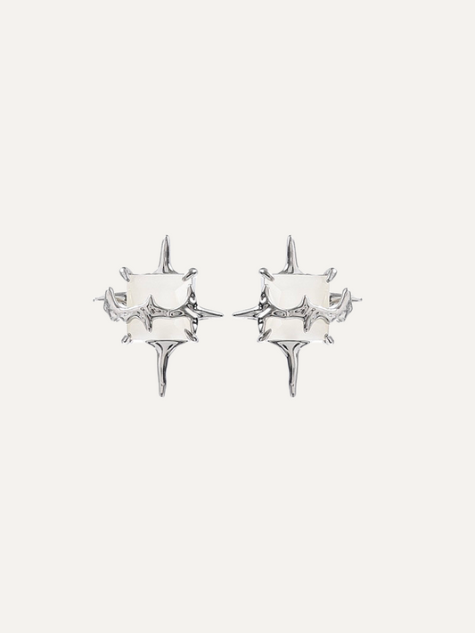 Star Eye Series Cat Eye Silver Earrings for Women