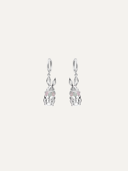 Secret Realm Series Small Flower Scarf Silver Earrings for Women