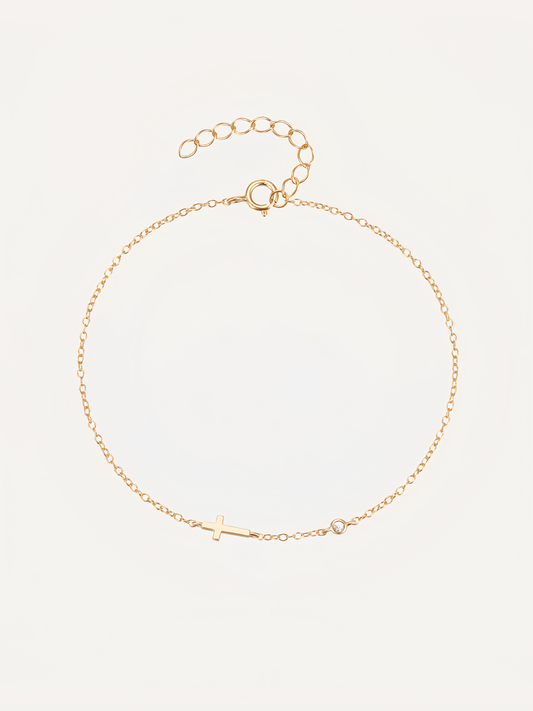 Cross Solitaire Diamond Bracelet for Women