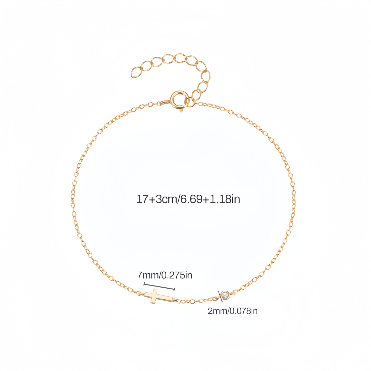 Cross Solitaire Diamond Bracelet for Women