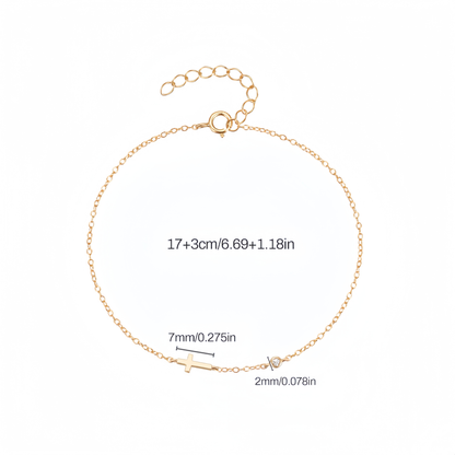 Cross Solitaire Diamond Bracelet for Women