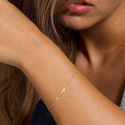 Cross Solitaire Diamond Bracelet for Women