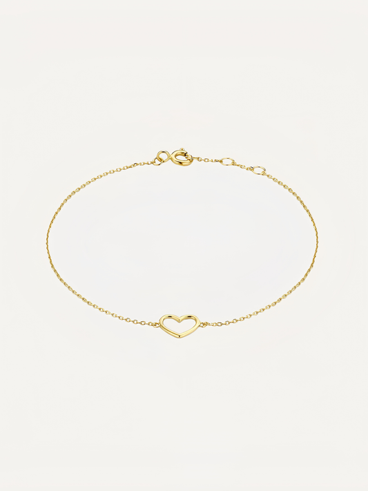 Sterling Silver Creative Solitaire Heart Bracelet