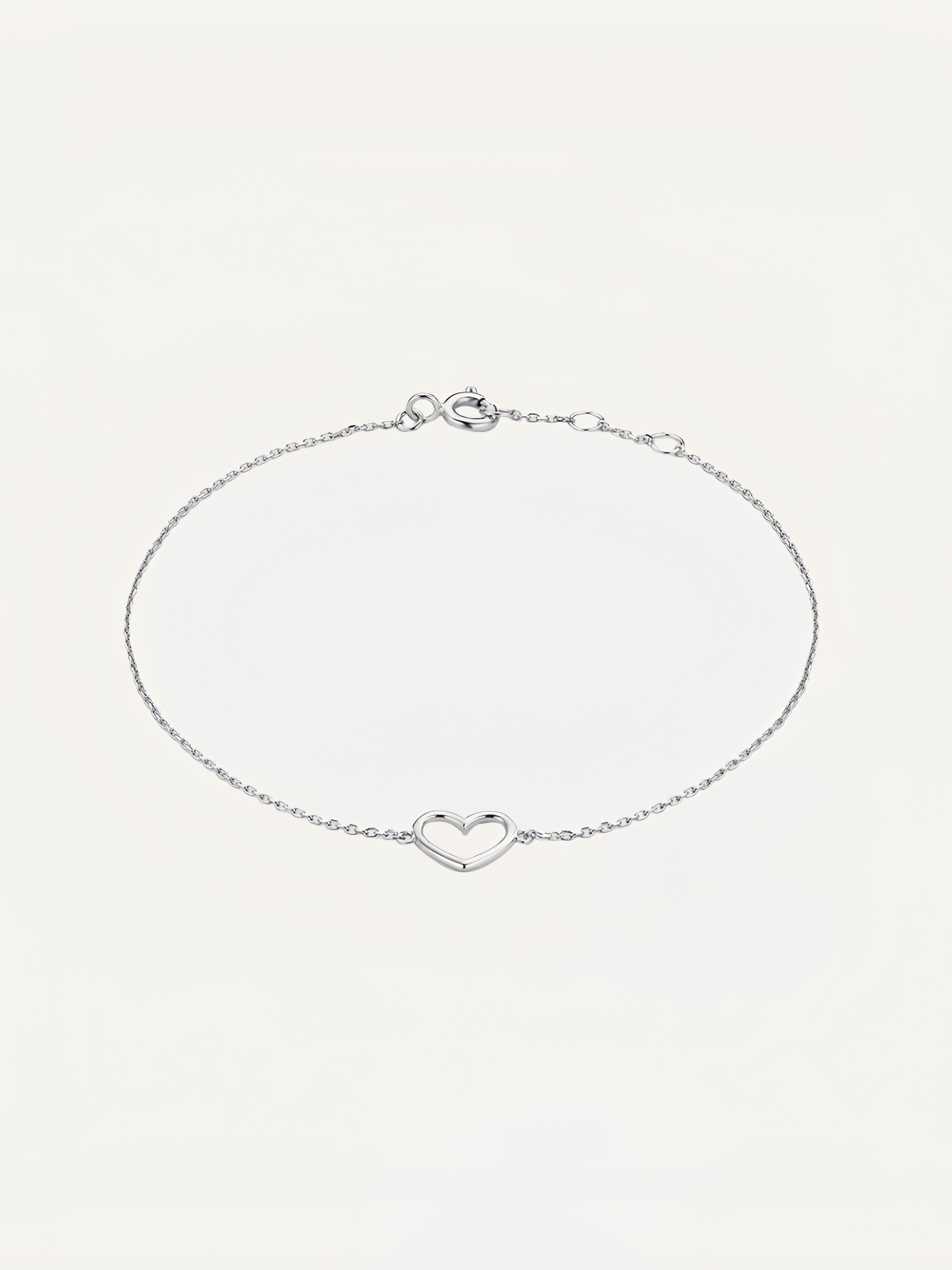 Sterling Silver Creative Solitaire Heart Bracelet