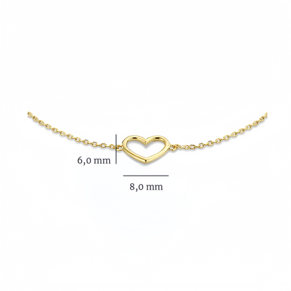 Sterling Silver Creative Solitaire Heart Bracelet