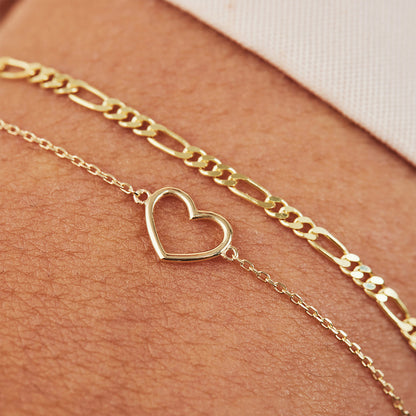 Sterling Silver Creative Solitaire Heart Bracelet