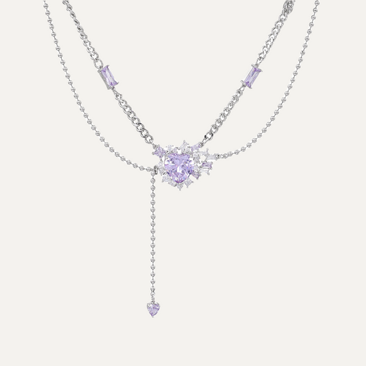 Mysterious Series Romantic Purple Multi-layer Necklace