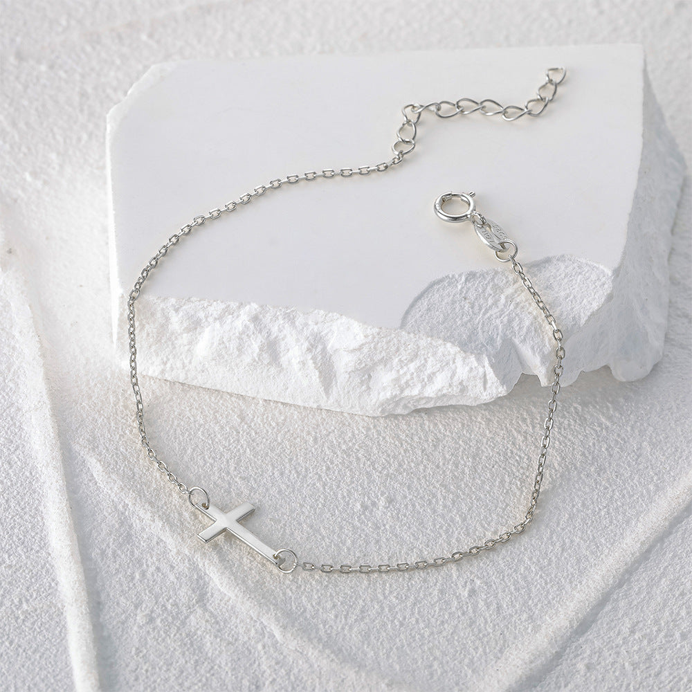 Sterling silver creative cross bracelet