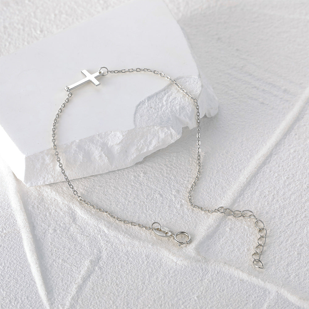 Sterling silver creative cross bracelet