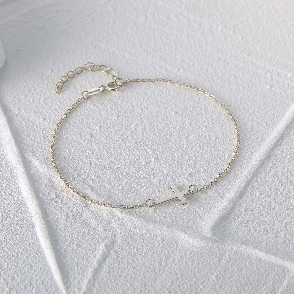 Sterling silver creative cross bracelet
