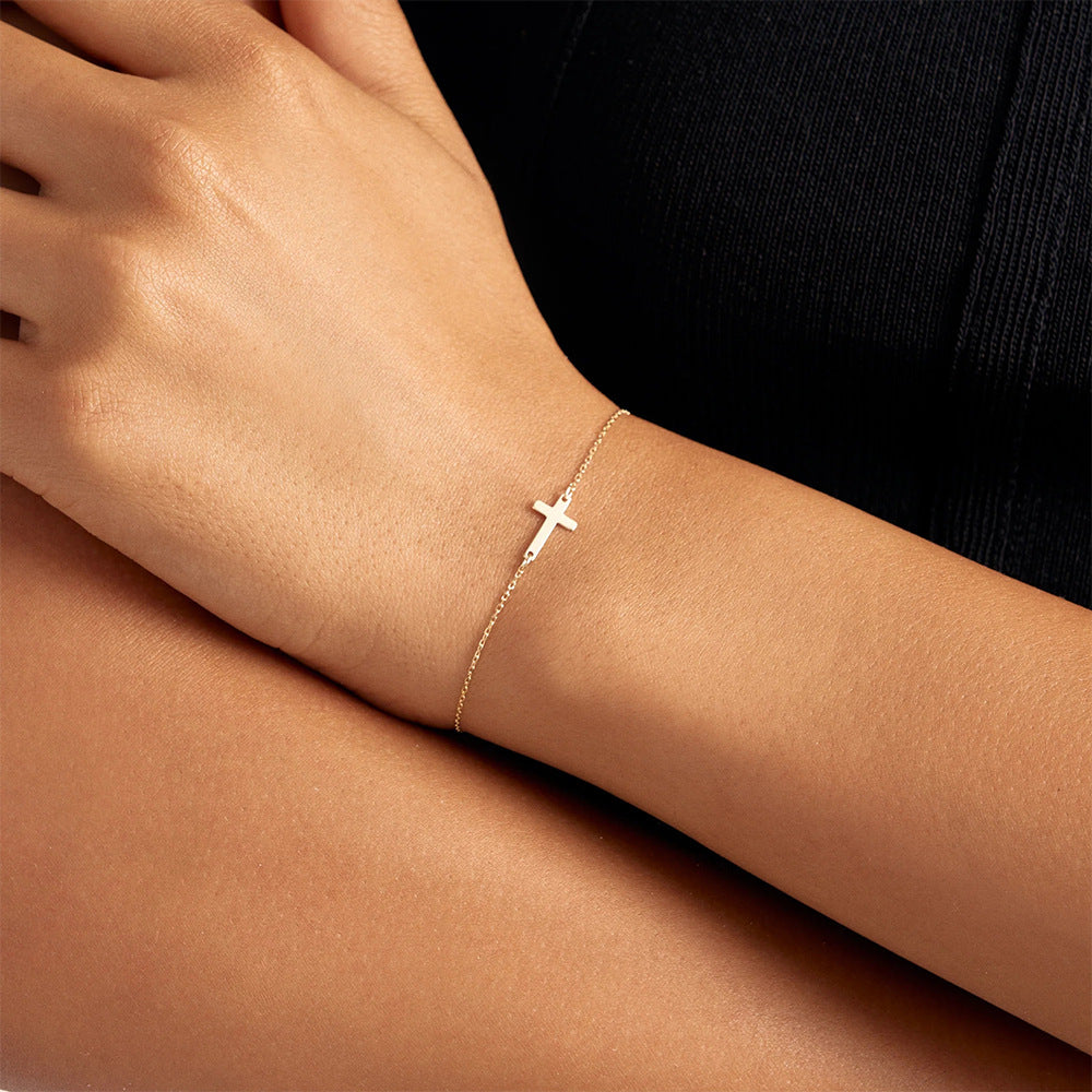 Sterling silver creative cross bracelet