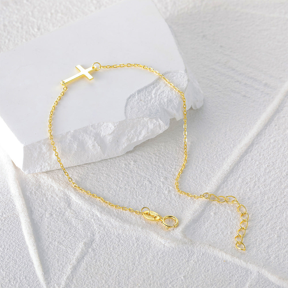 Sterling silver creative cross bracelet
