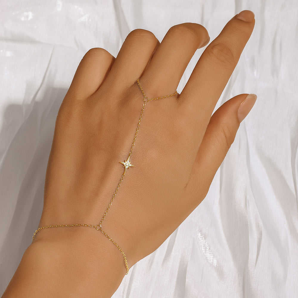Diamond-studded Eight-pointed Star Bracelet