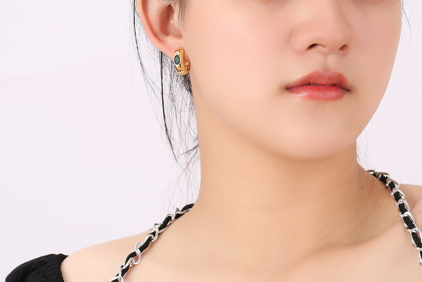 Frosty Gold Hoops Earrings For Women Trendy