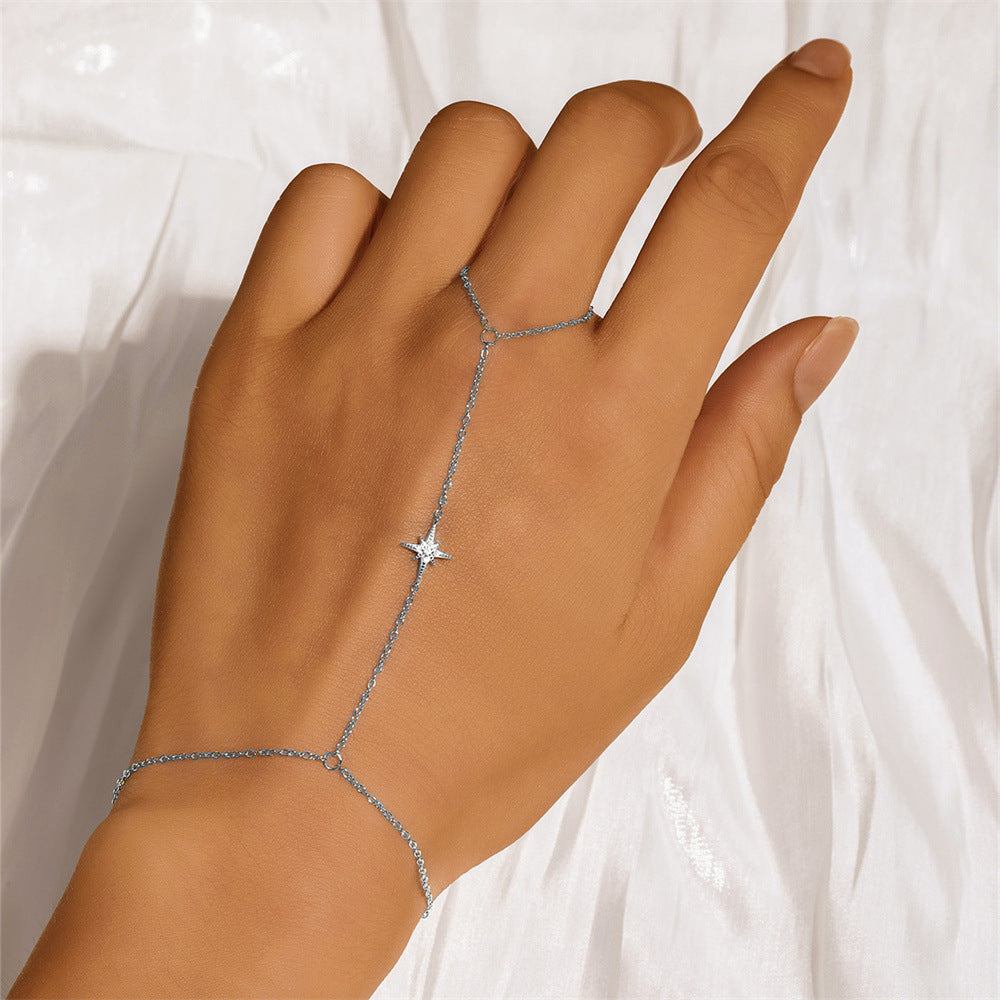 Diamond-studded Eight-pointed Star Bracelet