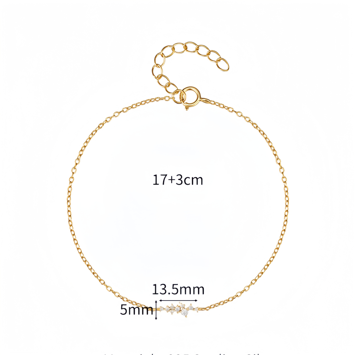 Women's Sterling Silver Bracelet With Diamonds