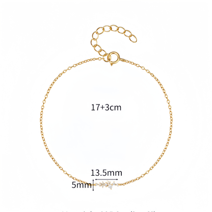 Women's Sterling Silver Bracelet With Diamonds
