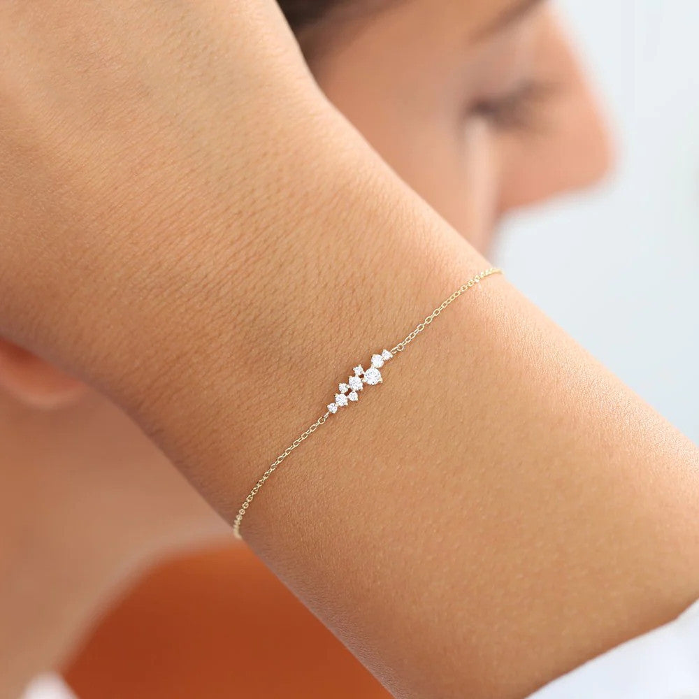 Women's Sterling Silver Bracelet With Diamonds