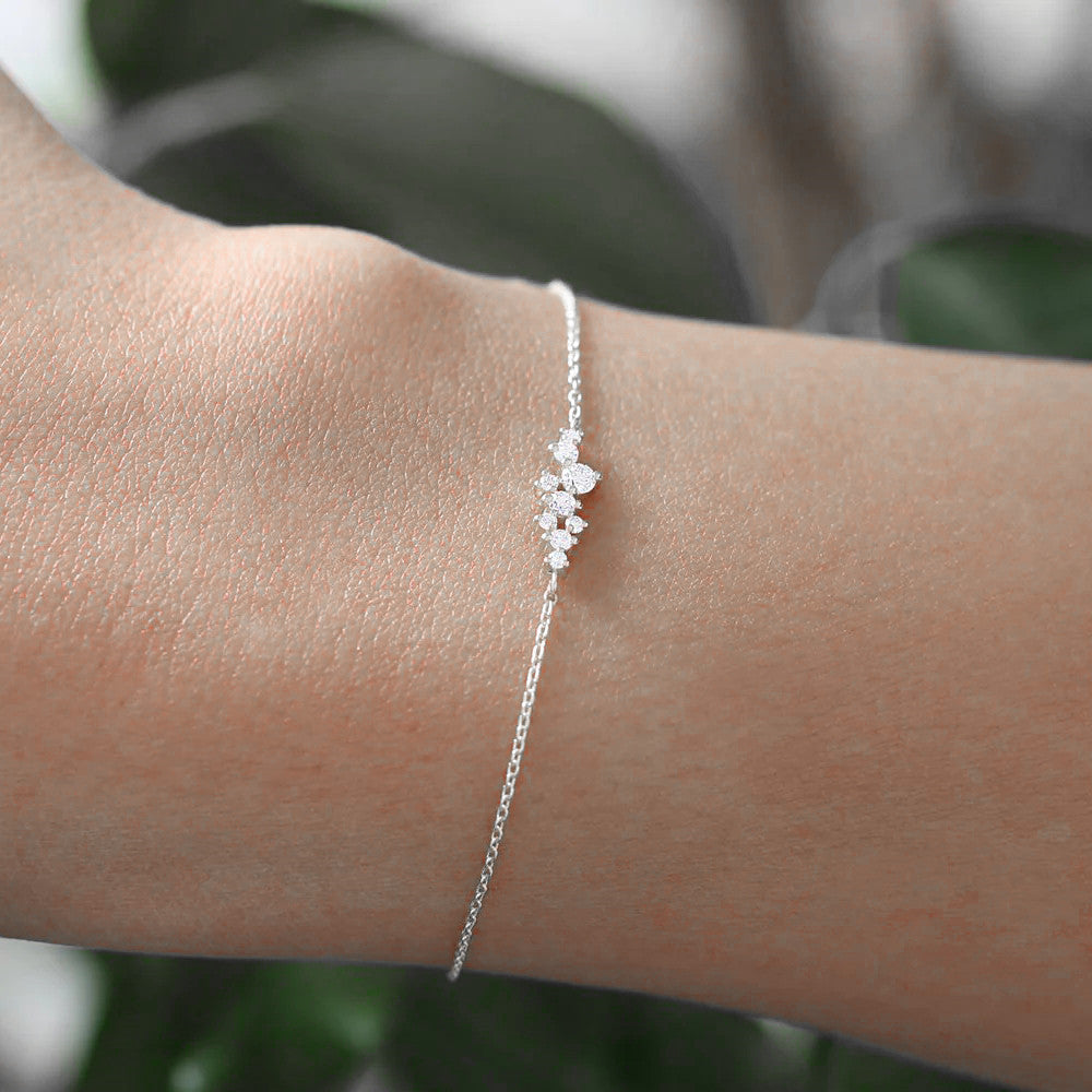 Women's Sterling Silver Bracelet With Diamonds