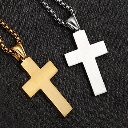American Flag Patriotic Stainless Steel Cross Religious Jewelry Enamel Pendant Necklace