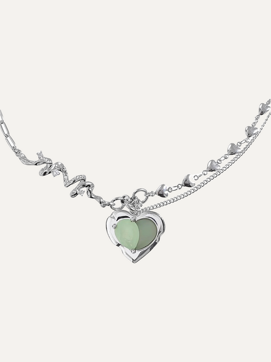 Green Grape Love Silver Necklace Pendant