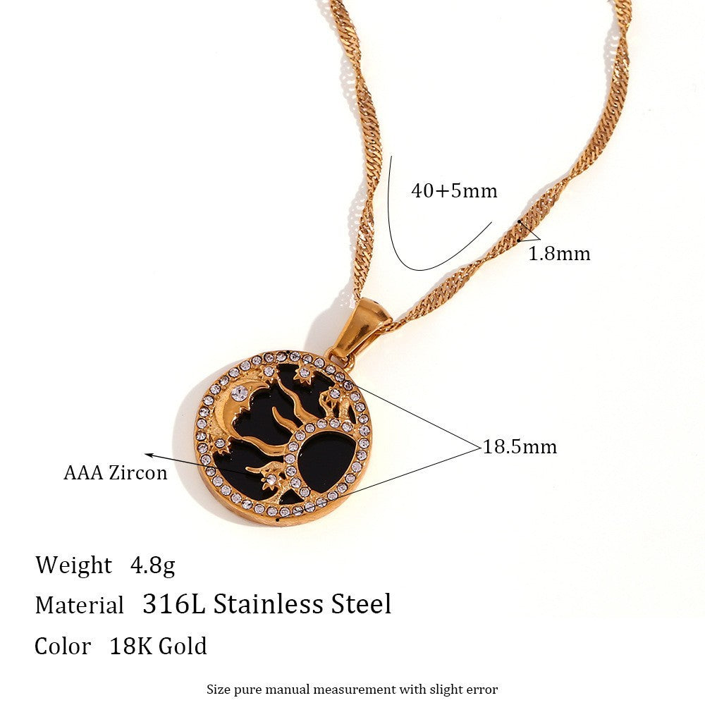 Gold Plated Sun Star Heart Necklace for Women