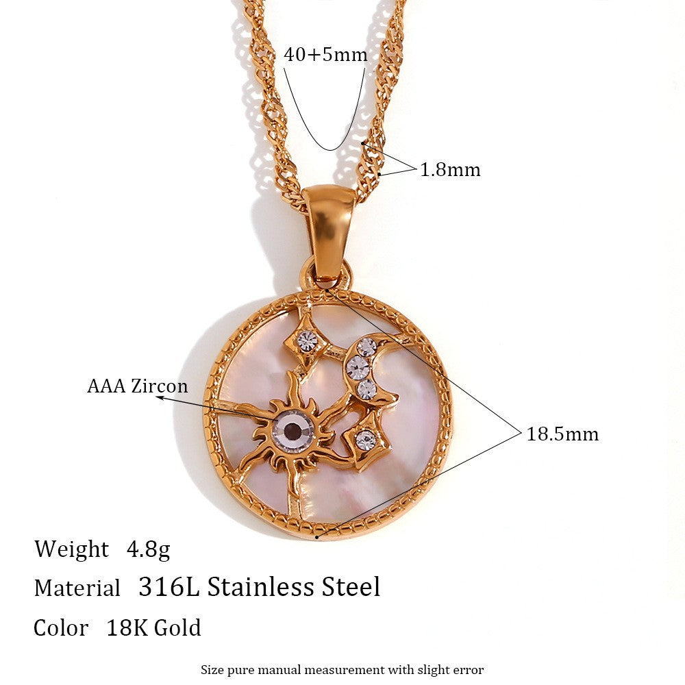 Gold Plated Sun Star Heart Necklace for Women