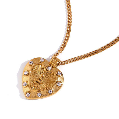 Gold Plated Sun Star Heart Necklace for Women