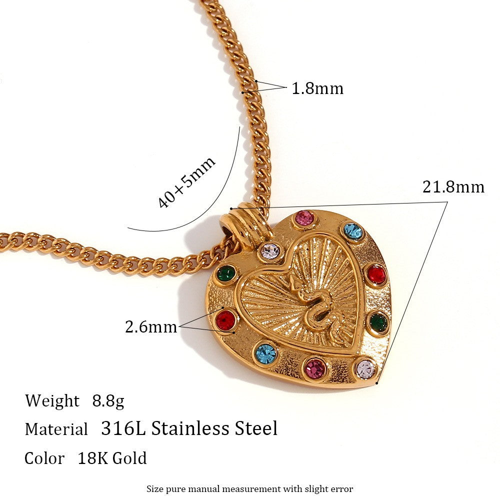 Gold Plated Sun Star Heart Necklace for Women