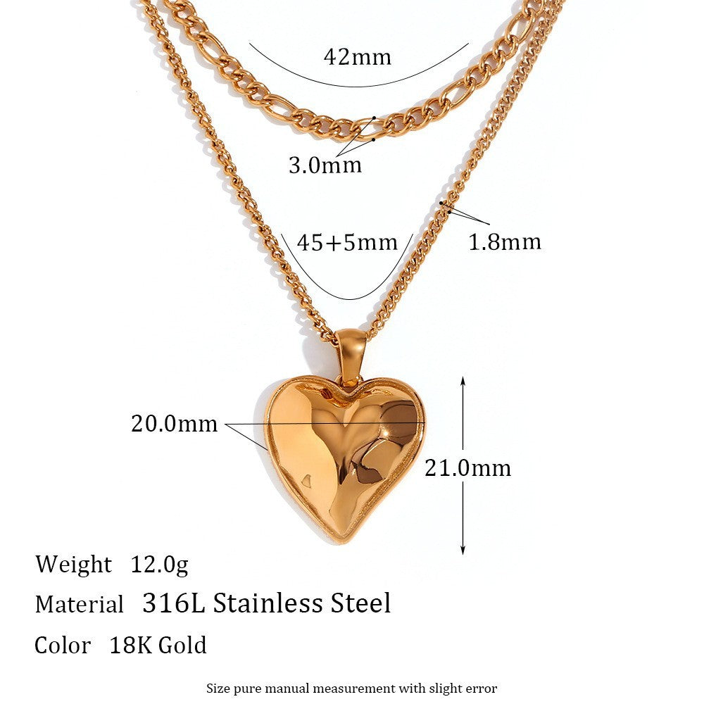 Gold Plated Sun Star Heart Necklace for Women