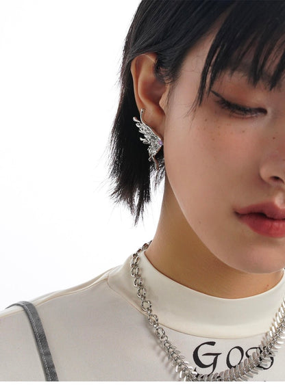 Biochemical Butterfly Silver Earrings for Women Asymmetric Earrings